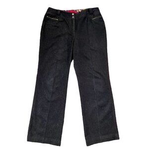 A Line Women's Stretch Straight Leg Black Denim Look Pants Lightweight Size 12